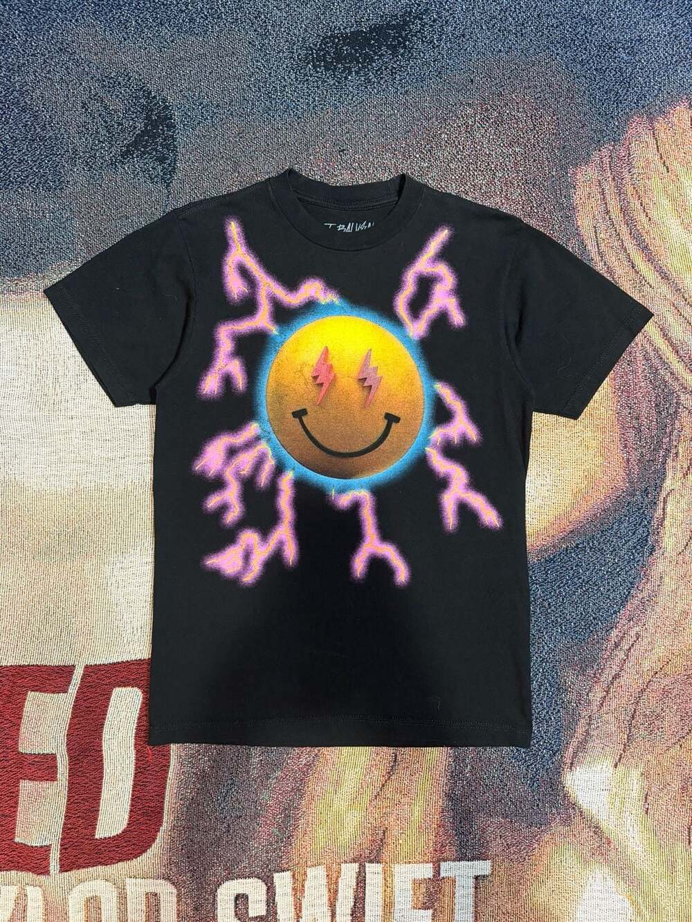 2022 J Balvin Jose Tour Lightning Smiley Face Tee